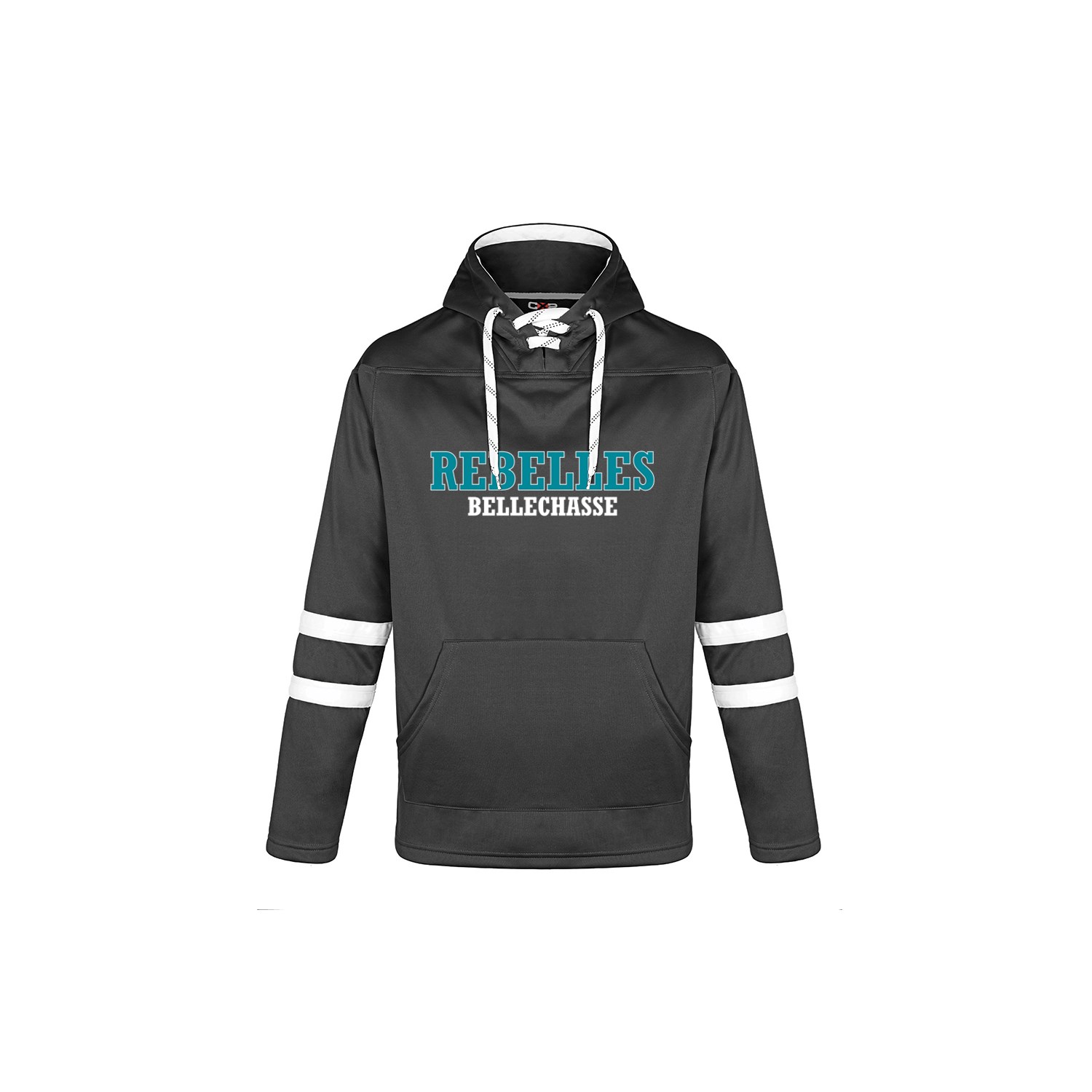 Chandail polyester Hockey à capuchon Homme Les Rebelles de Bellechasse Chandail polyester Hockey à capuchon Homme Les Rebelles de Bellechasse